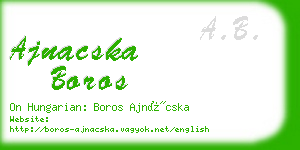 ajnacska boros business card